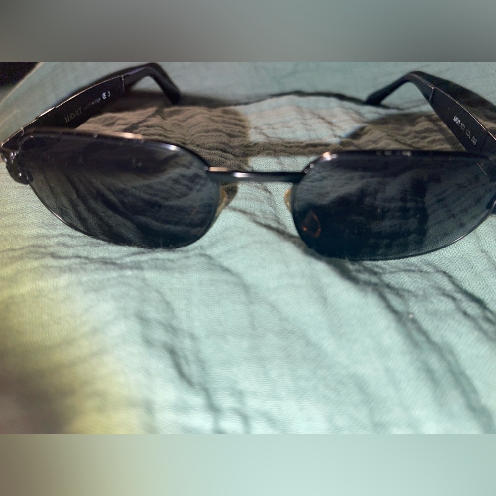 Versace Vintage 90s Black Oval Medusa Sunglasses Y2K Matrixcore Italy EUC - Picture 6 of 11